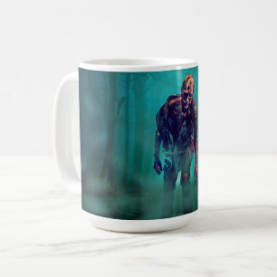 SlipperyJoe skrämmande zombiefigur isolerad hotful Kaffemugg