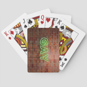 SlipperyJoe upplyst gay neonskylt ljus levande Casinokort