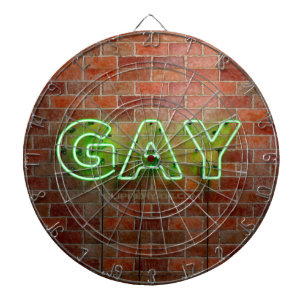 SlipperyJoe upplyst gay neonskylt ljus levande Darttavla