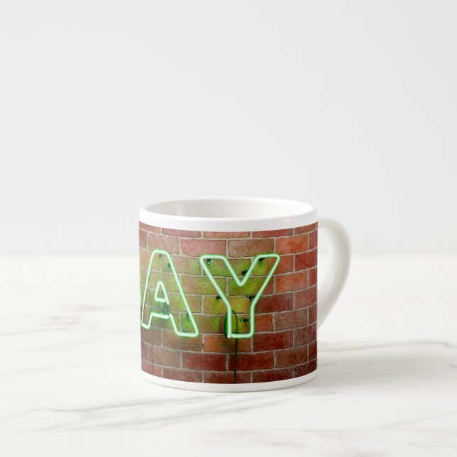 SlipperyJoe upplyst gay neonskylt ljus levande Espressomugg (Framsida höger)