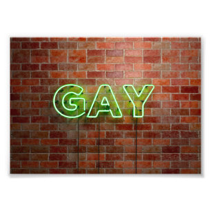 SlipperyJoe upplyst gay neonskylt ljus levande Fototryck