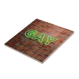 SlipperyJoe upplyst gay neonskylt ljus levande Kakelplatta