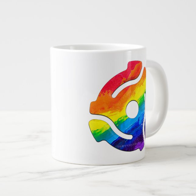 SlipperyJoe's 45 RPM-postadapter vibran Jumbo Mugg (Framsida höger)