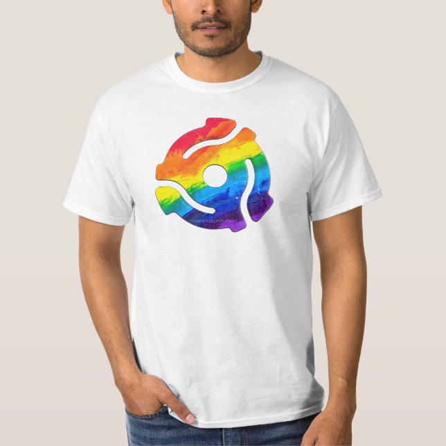 SlipperyJoe's 45 RPM-postadapter vibran T Shirt (Framsida)