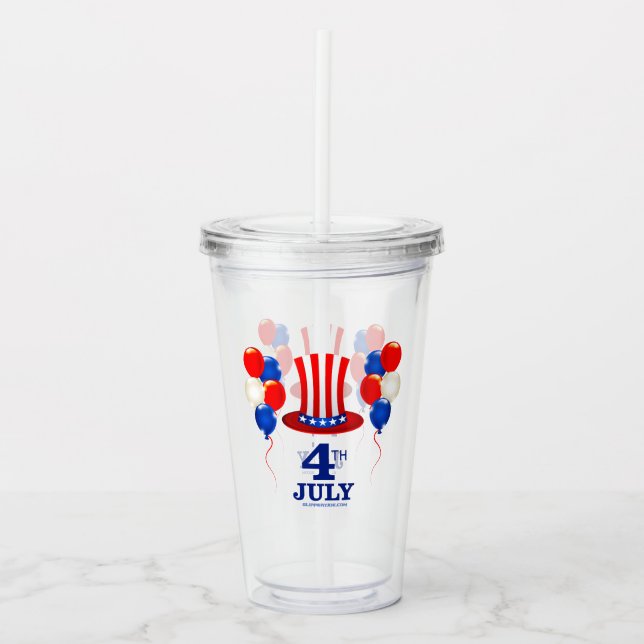 SlipperyJoe's 4 juli självständighetsdag klassisk  Take Away Mugg (Framsida)