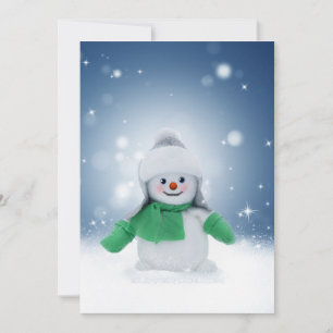 SlipperyJoes älskliga jul-snömannen karaktär Julkort