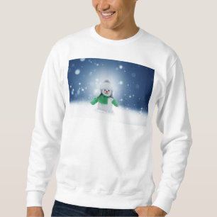 SlipperyJoes älskliga jul-snömannen karaktär Lång Ärmad Tröja
