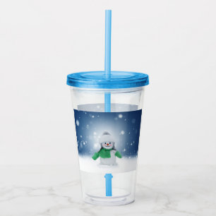 SlipperyJoes älskliga jul-snömannen karaktär Take Away Mugg