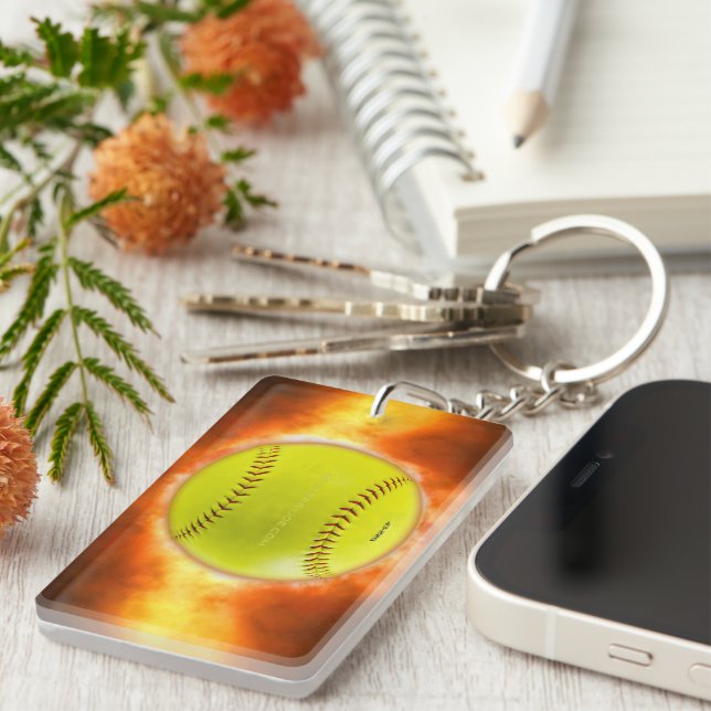 SlipperyJoe's artistic Softball on fire gay gifts  (Högra Framsidan)