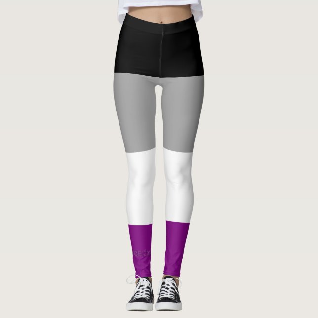SlipperyJoe's asexual pride flag emphasizing inclu Leggings (Framsida)