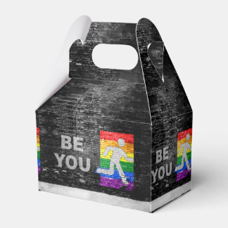 SlipperyJoe's Be You tegelvägg stickfigur regnbågs Presentaskar