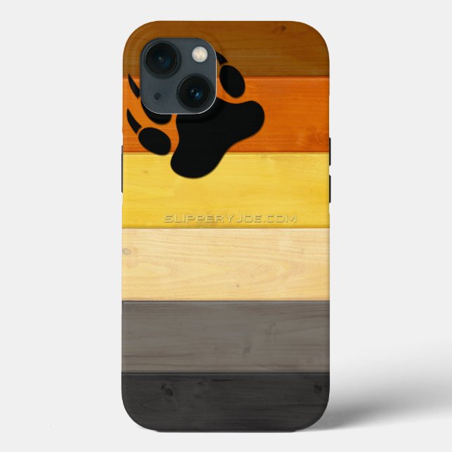 SlipperyJoe's Bear Pride-flagg trägolv textur (Baksida)