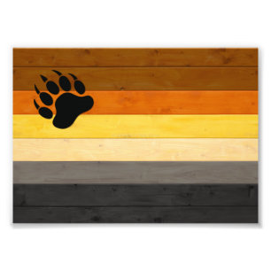 SlipperyJoe's Bear Pride flagga wooden golv strukt Fototryck