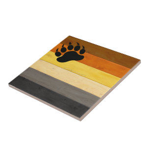 SlipperyJoe's Bear Pride flagga wooden golv strukt Kakelplatta