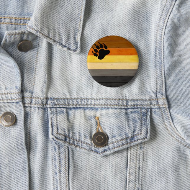 SlipperyJoe's Bear Pride flagga wooden golv strukt Knapp (In Situ)
