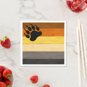 SlipperyJoe's Bear Pride flagga wooden golv strukt Pappersservett