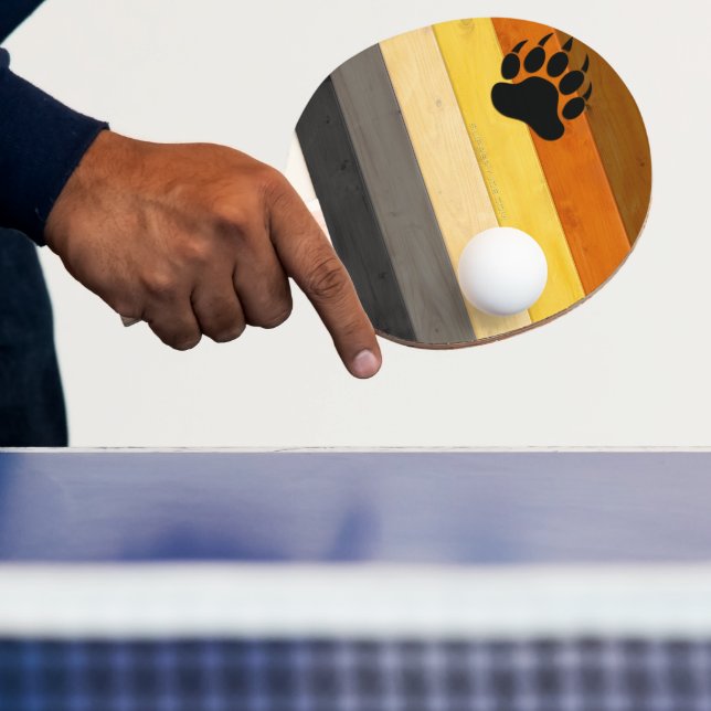 SlipperyJoe's Bear Pride flagga wooden golv strukt Pingisracket (Insitu)