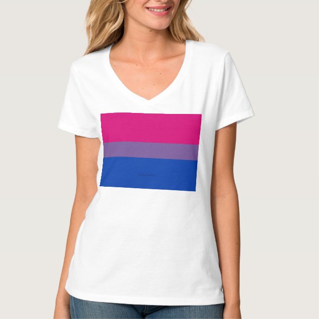 SlipperyJoe's Bisexual Pride Flag lavender-pink bl T Shirt (Framsida)