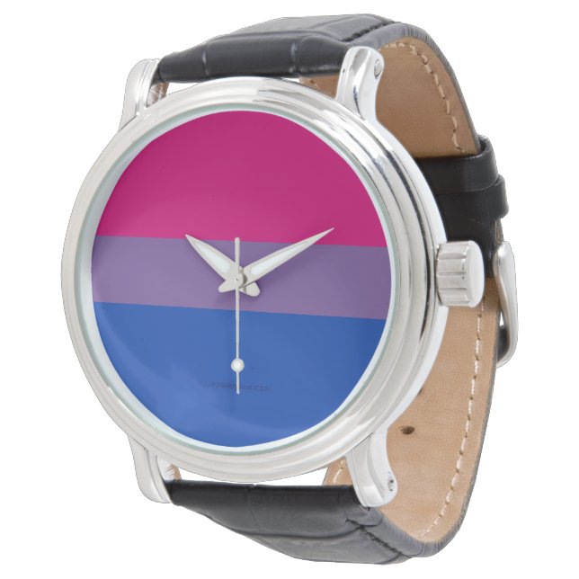 SlipperyJoe's Bisexual Pride Flagga lavender-rosa  Armbandsur (Vinklad)