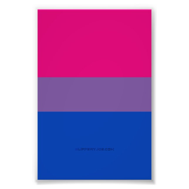 SlipperyJoe's Bisexual Pride Flagga lavender-rosa  Fototryck (Framsidan)