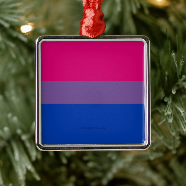 SlipperyJoe's Bisexual Pride Flagga lavender-rosa  Julgransprydnad Metall (Träd)