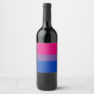 SlipperyJoe's Bisexuella Pride Flag färger magenta Vinflaska Etikett