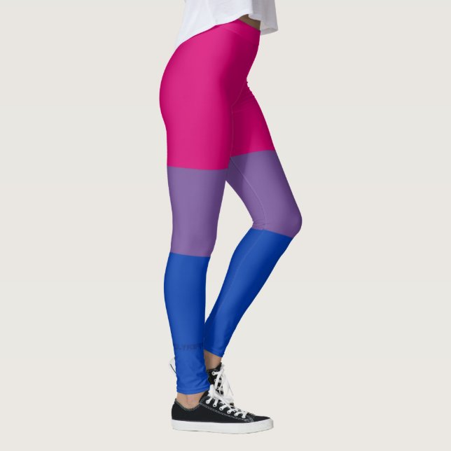 SlipperyJoe's Bisexuella Pride Flagga lila-rosa bl Leggings (Höger)