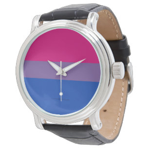 SlipperyJoes bisexuella stolthetsflaggas färger ma Armbandsur