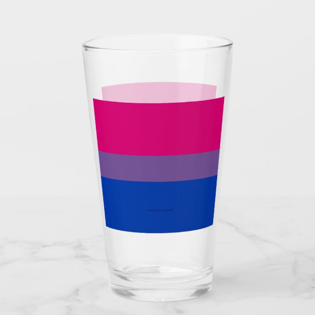 SlipperyJoes bisexuella stolthetsflaggas färger ma Glaskopp (Framsida)
