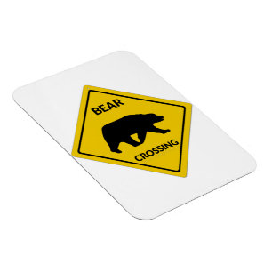 SlipperyJoe's björnkorsningsskylt björn siluett w Magnet
