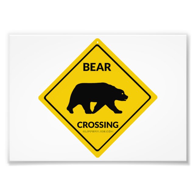 SlipperyJoe's björnskylt med silhouette w Fototryck (Framsidan)