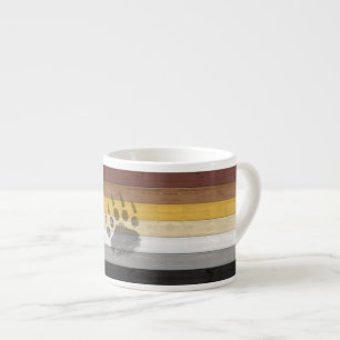 SlipperyJoe's Björnstolthetsflagga trägolv textur Espressomugg