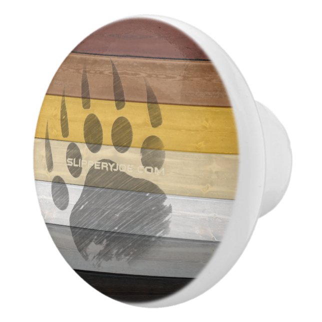 SlipperyJoe's Björnstolthetsflagga trägolv textur Knopp (Höger)