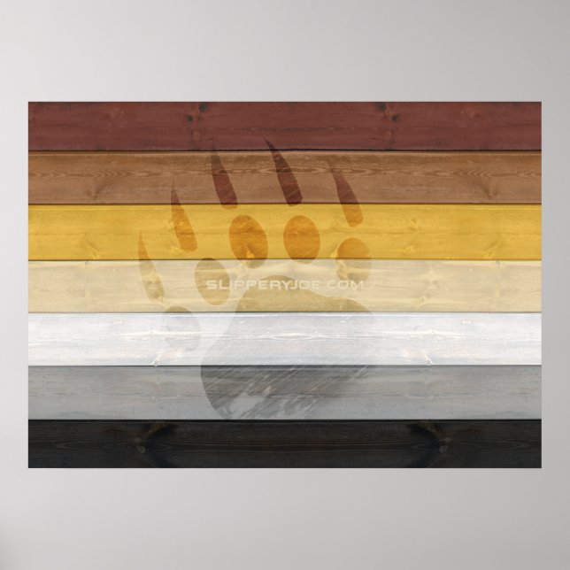 SlipperyJoe's Björnstolthetsflagga trägolv textur Poster (Framsidan)