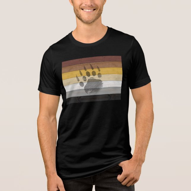 SlipperyJoe's Björnstolthetsflagga trägolv textur T Shirt (Framsida)