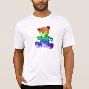 SlipperyJoe's borstad metall nalle rainbow gra T Shirt