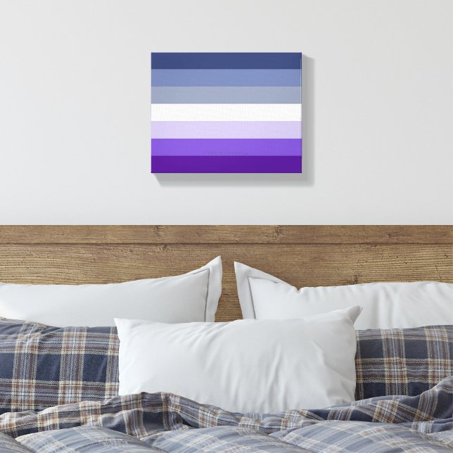 SlipperyJoe's Butch Lesbiska Prideflagga represent Canvastryck (Insitu (sovrum))