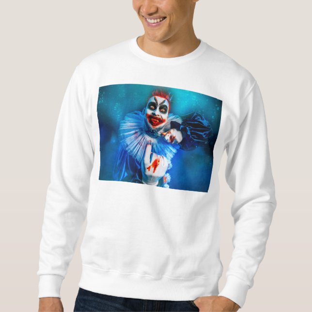 SlipperyJoe's clown outfit Artistic Lycklig Hallow Lång Ärmad Tröja (Framsida)