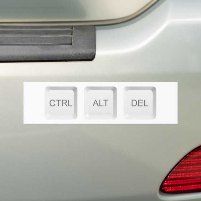 SlipperyJoe's CTRL ALT DEL datorklavsknappar Bildekal (På Bil)