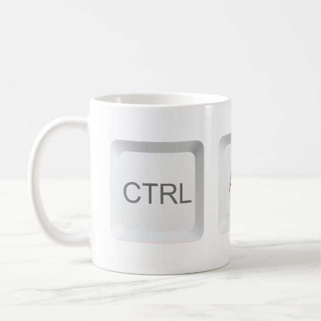 SlipperyJoe's CTRL ALT DEL datorklavsknappar Kaffemugg (Vänster)