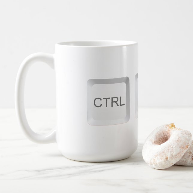 SlipperyJoe's CTRL ALT DEL datorklavsknappar Kaffemugg (Med munk)