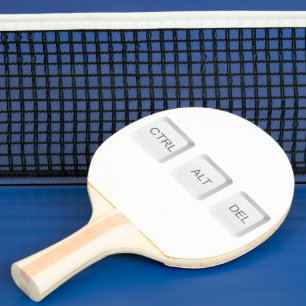 SlipperyJoe's CTRL ALT DEL knappar tre vita datork Pingisracket