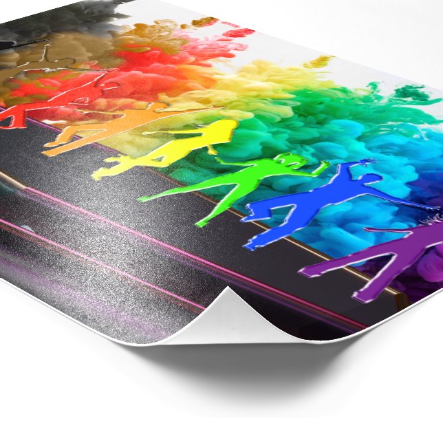 SlipperyJoe's Dancing Pride Shadows gay gifts art Fototryck (Hörn)