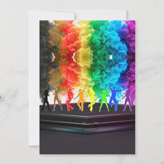 SlipperyJoe's Dancing Pride Shadows gay gifts arti Julkort (Framsida)