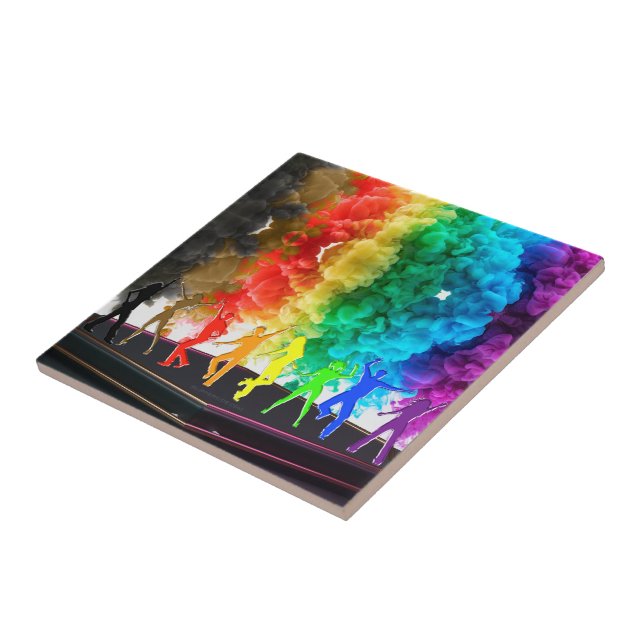 SlipperyJoe's Dancing Pride Shadows gay gifts arti Kakelplatta (Sidan)