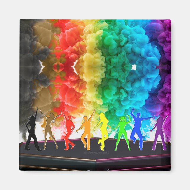 SlipperyJoe's Dancing Pride Shadows gay gifts arti Magnet (Framsidan)