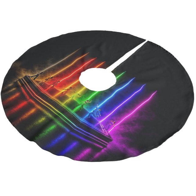 SlipperyJoes dansuppträdande som firar Pride  Julgransmatta Borstad Polyester (Vinklad)