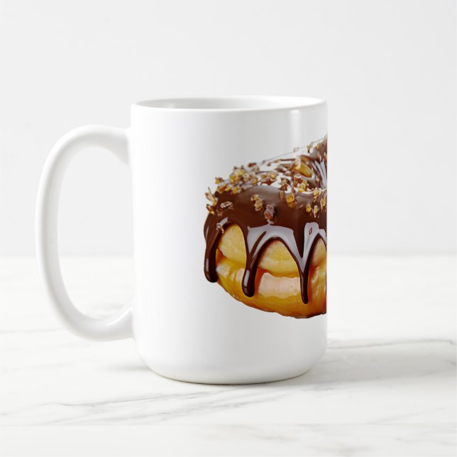 SlipperyJoe's decadent donut covered thick glossy  Kaffemugg (Vänster)
