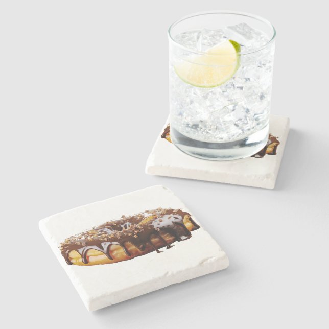 SlipperyJoe's dekadent donut täckte tjockt glansig Stenunderlägg (Sidan)