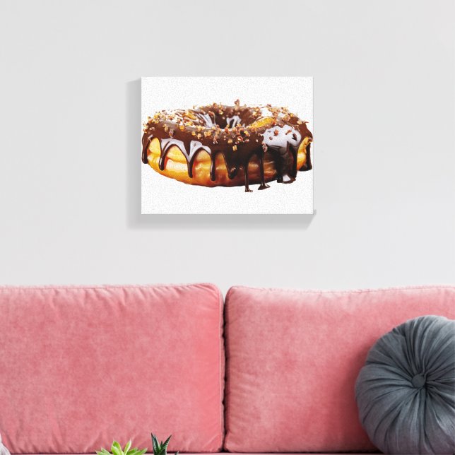 SlipperyJoe's dekadenta donut täckt tjock glansig  Canvastryck (Insitu (Vardagsrum))